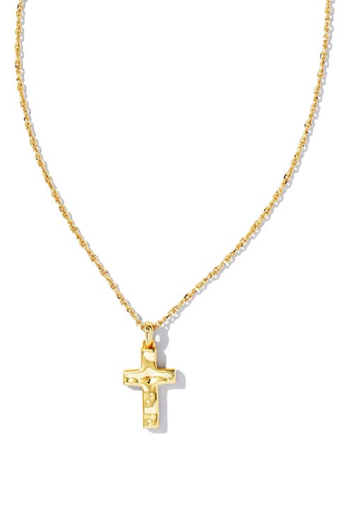Mother-of-Pearl Cross Pendant Necklace