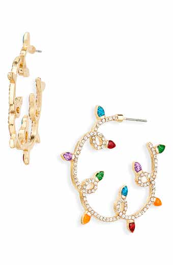 Leith Light Strand Cubic Zirconia Hoop Earrings