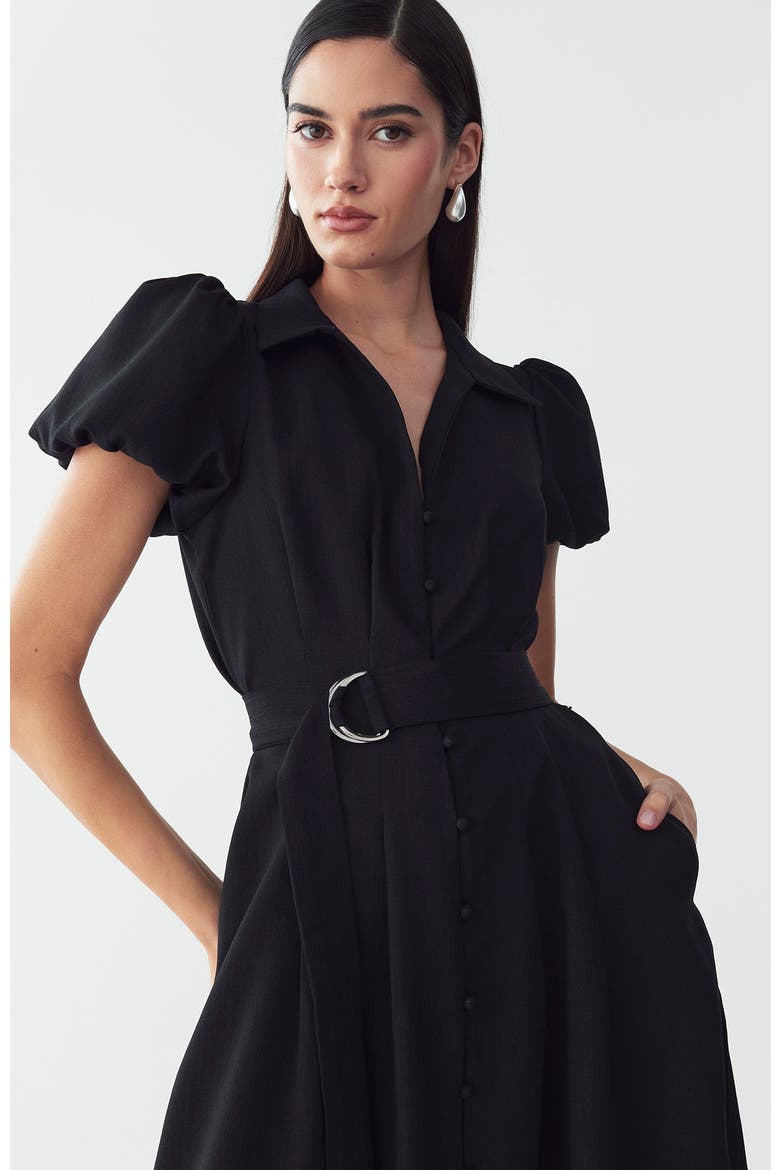 Eliza Midi Dress, Alternate, color, Black