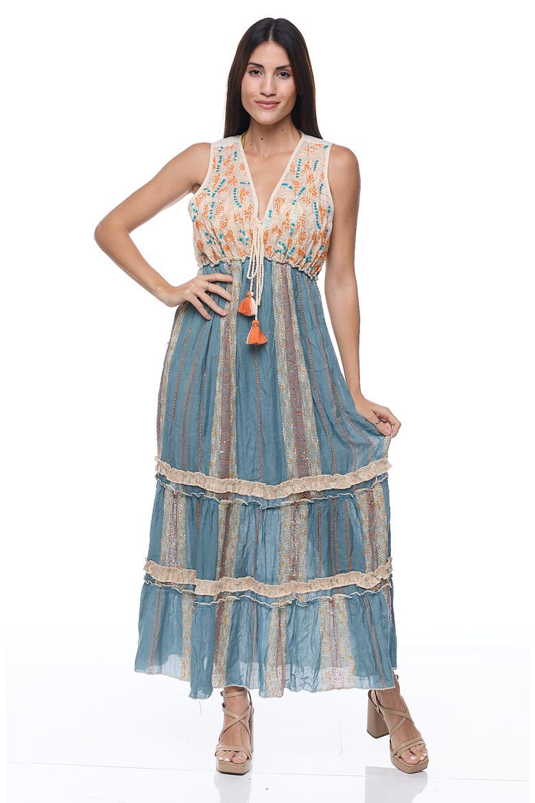 Floral Cotton Sundress, Alternate, color, BLUE