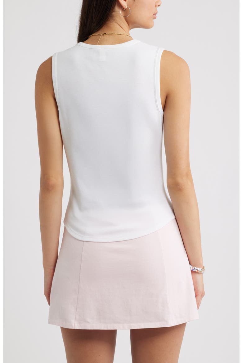 Cotton Blend Button-Up Tank, Alternate, color, WHITE