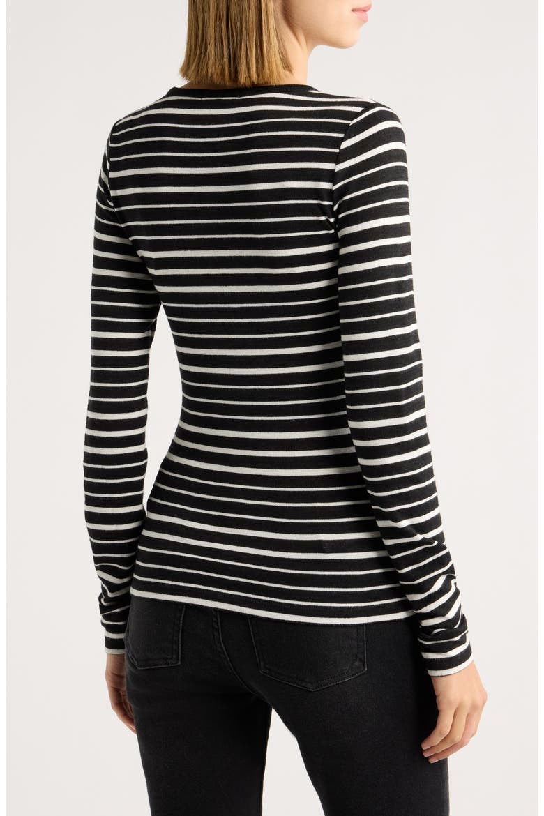 The Stripe Henley Top, Alternate, color, BLACK MULTI