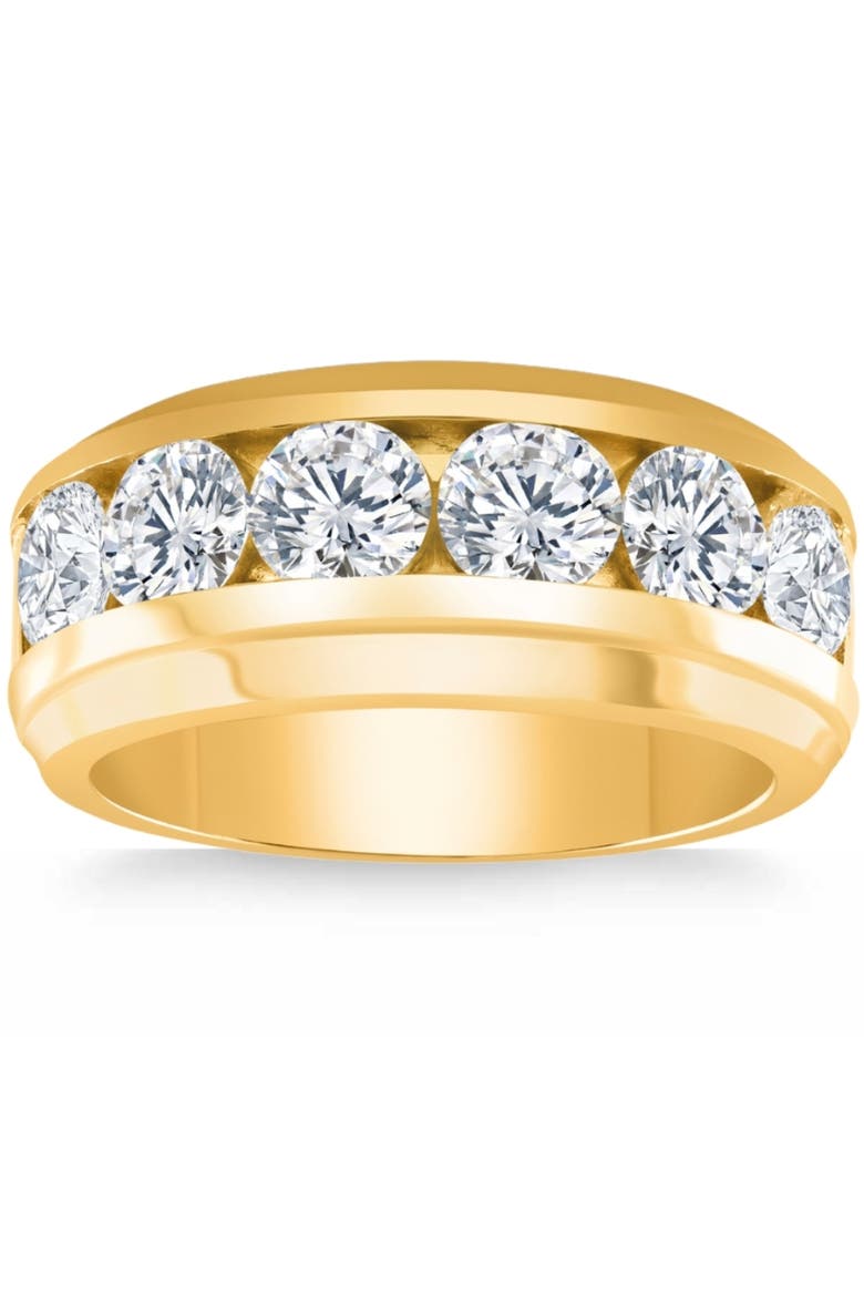 4Ct Men's Diamond Ring in 10k Gold Lab Grown, Main, color, 10k Yellow Gold
