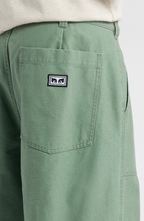 Obey Bigwig Baggy Utility Pants In Laurel Wreath Faded Wash
