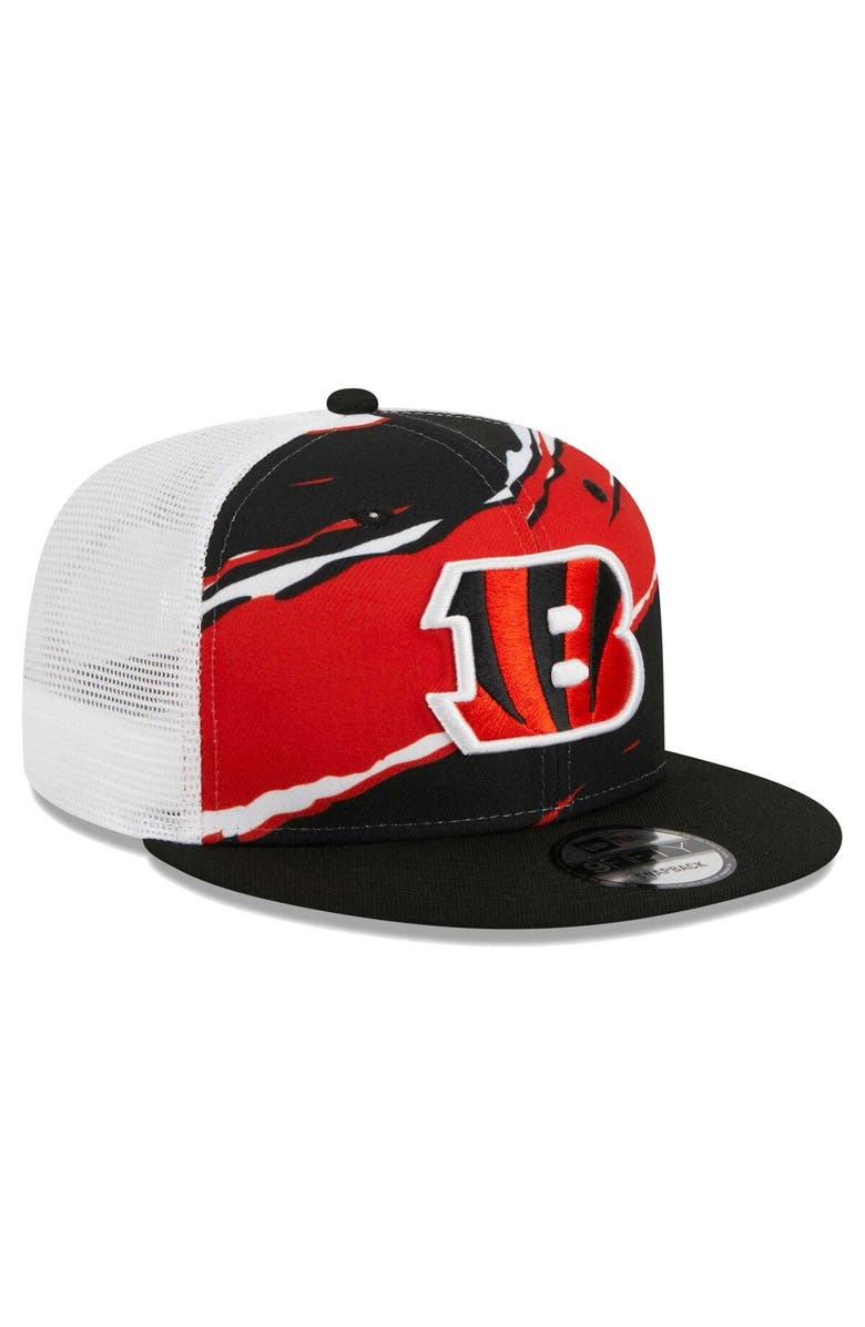 New Era Men's New Era Black Cincinnati Bengals Tear Trucker 9FIFTY Snapback Hat, Alternate, color, Black