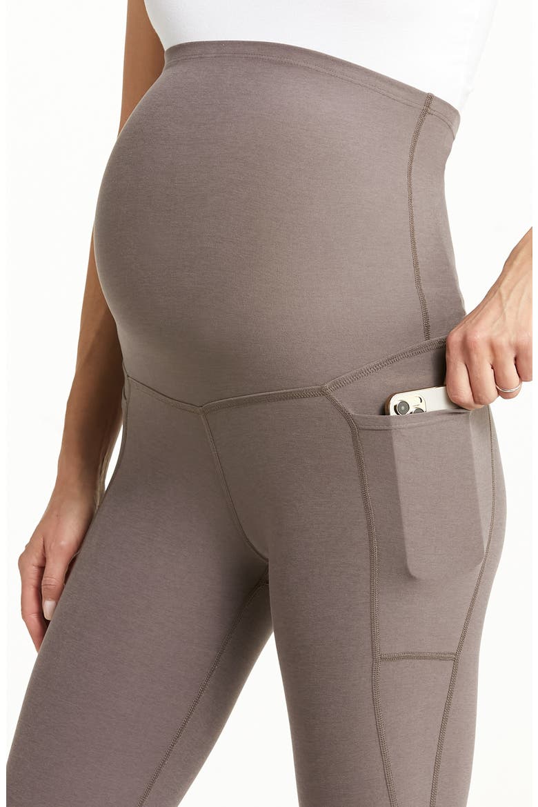 Out of Pocket High Waist Maternity Leggings, Alternate, color, WOODLAND HEATHER