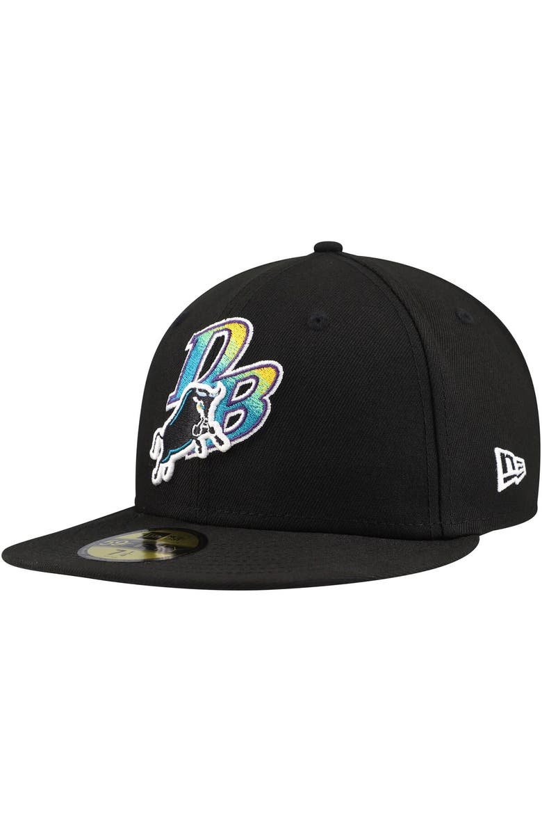 New Era Men's New Era Black Durham Bulls Authentic Collection 59FIFTY Fitted Hat, Main, color, Black
