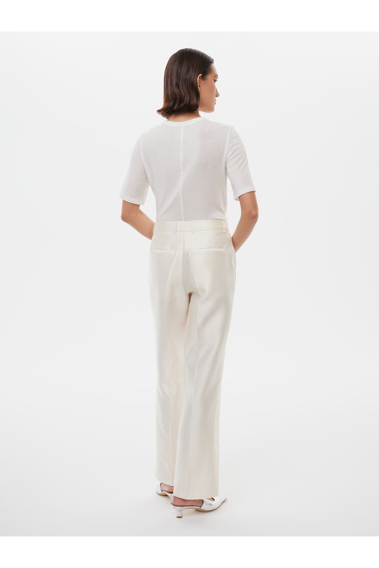 Bridal Tailored Silk Wool Pants, Alternate, color, Starlight White