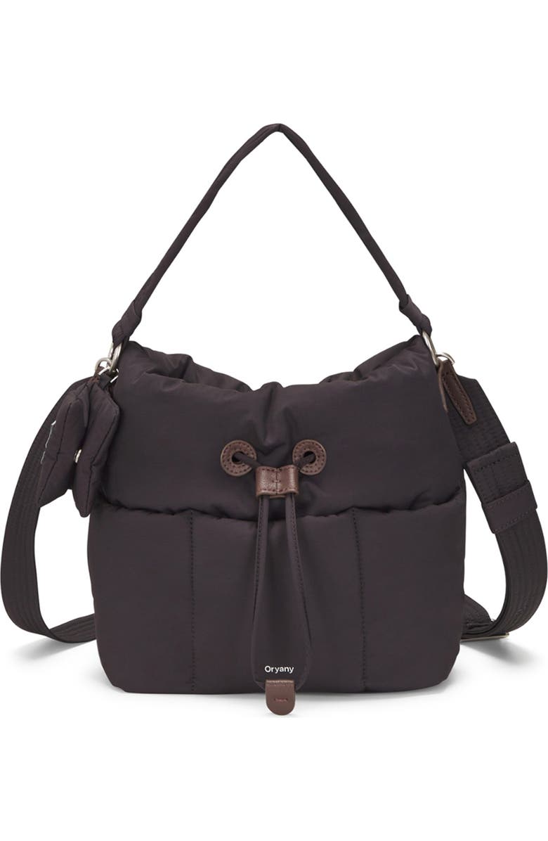 Oryany Small Pillow Nylon Bucket Bag, Alternate, color, Chocolate Brown