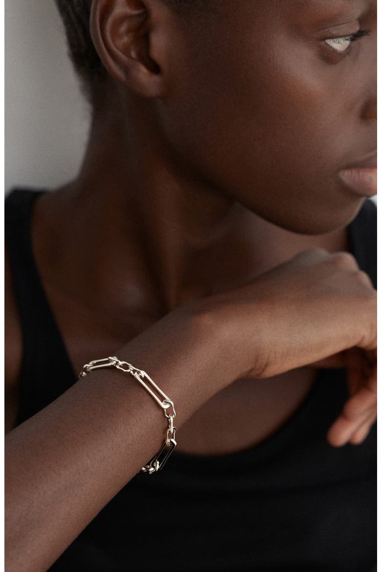 Alta Duo Recycled Sterling Silver Link Bracelet, Alternate, color, STERLING SILVER