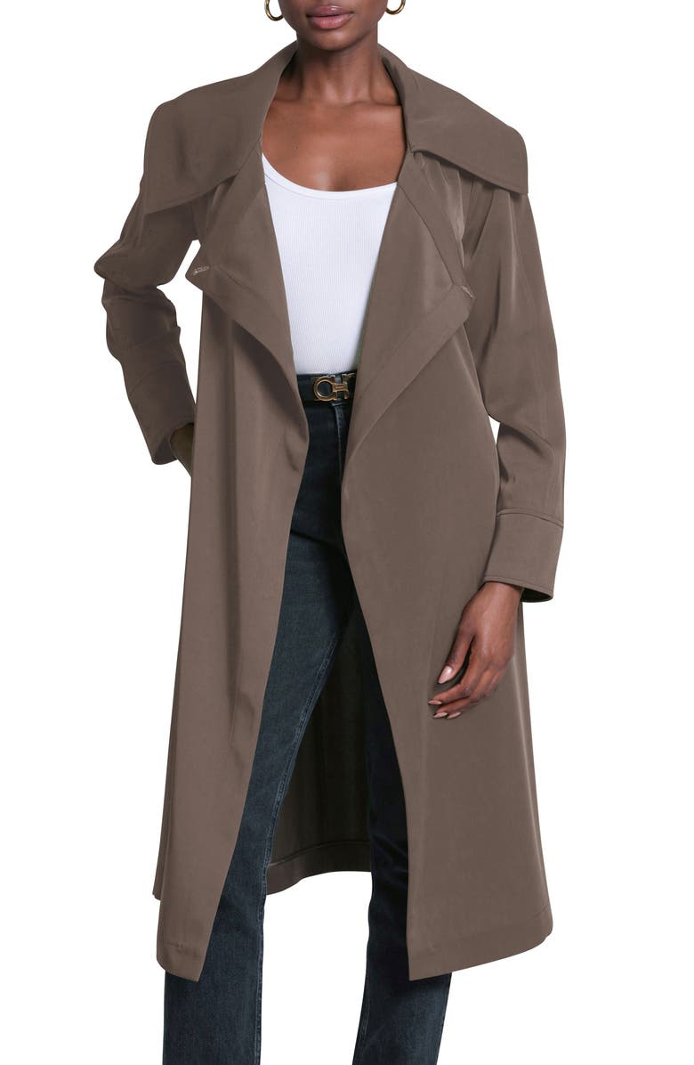 Avec Les Filles Belted Drape Trench Coat, Alternate, color, 