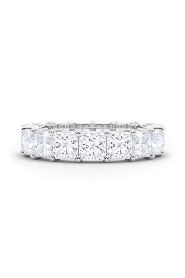 Princess Lab Created Diamond Eternity Ring, Alternate, color, 18K WHITE GOLD