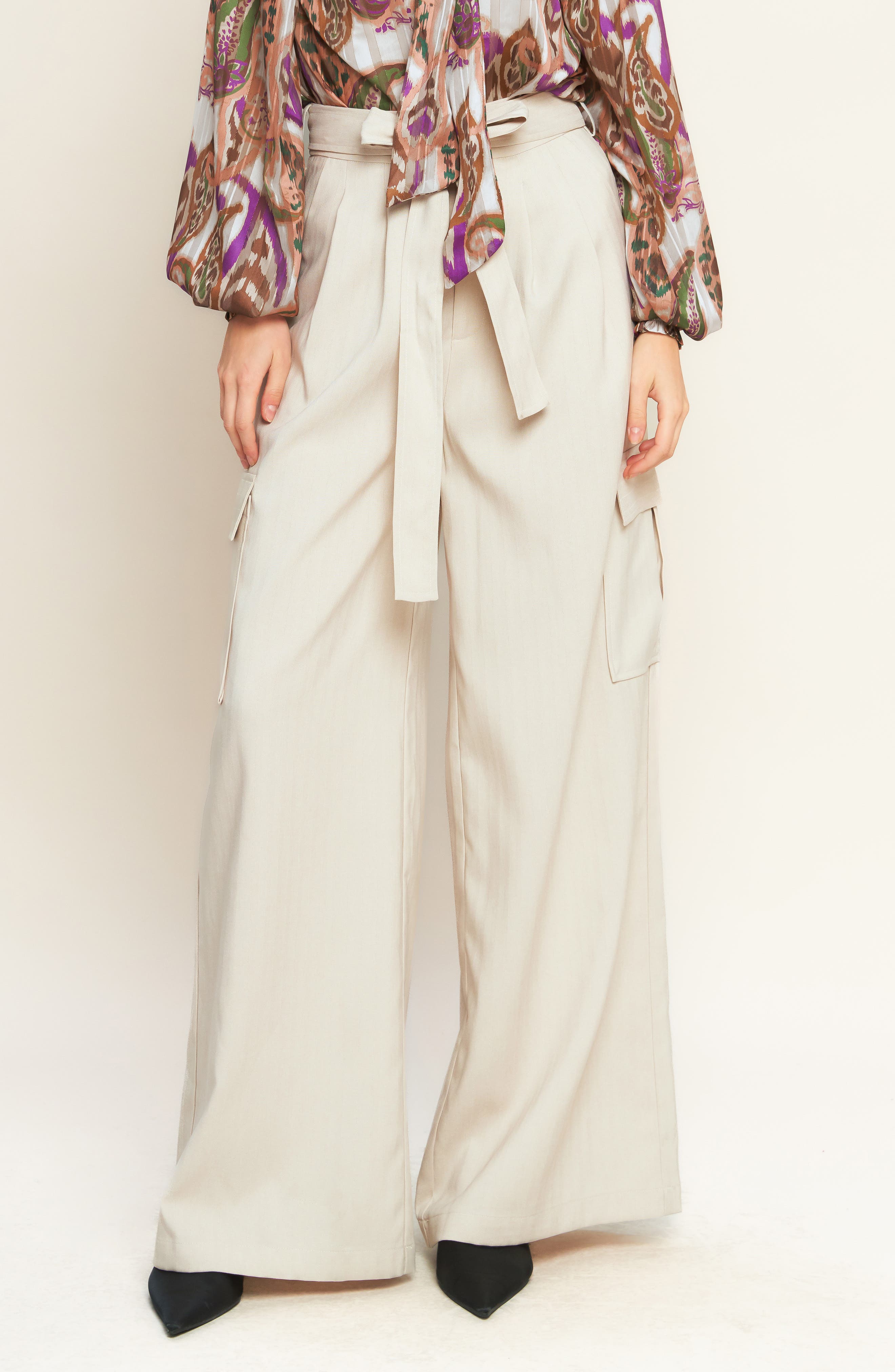 FLYING TOMATO Wide Leg Woven Cargo Pants