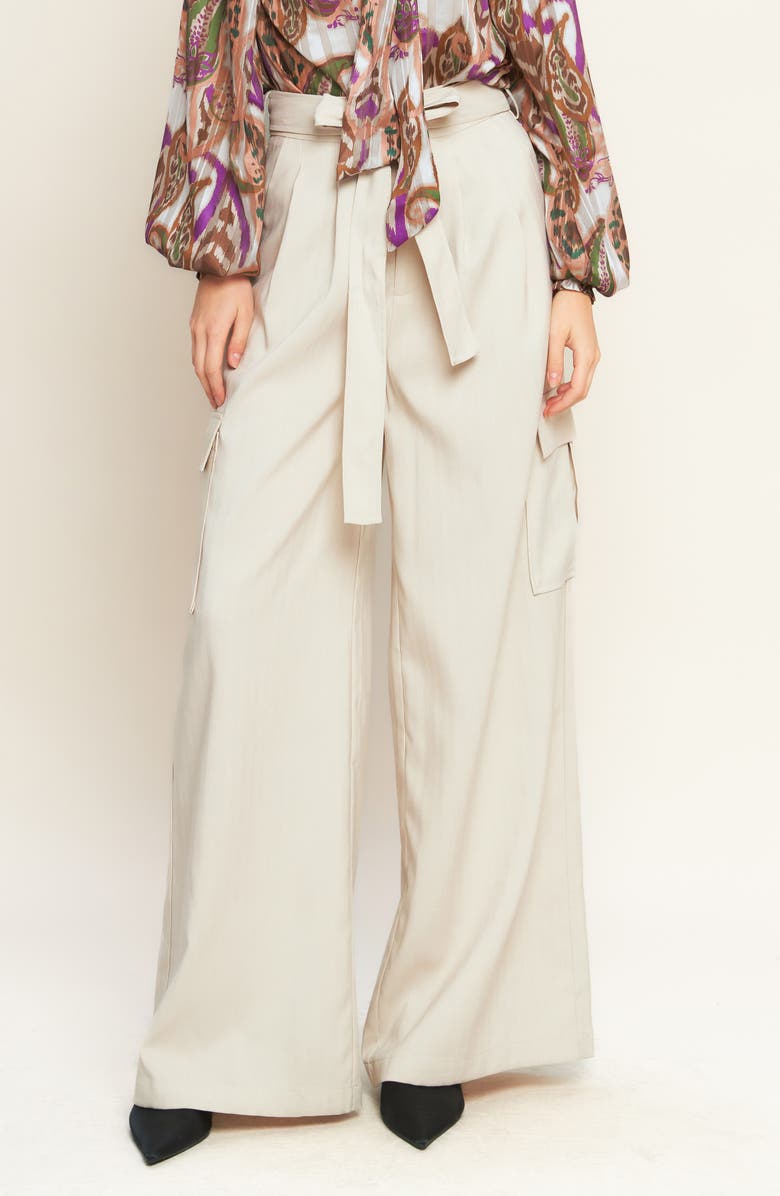 FLYING TOMATO Wide Leg Woven Cargo Pants, Main, color,