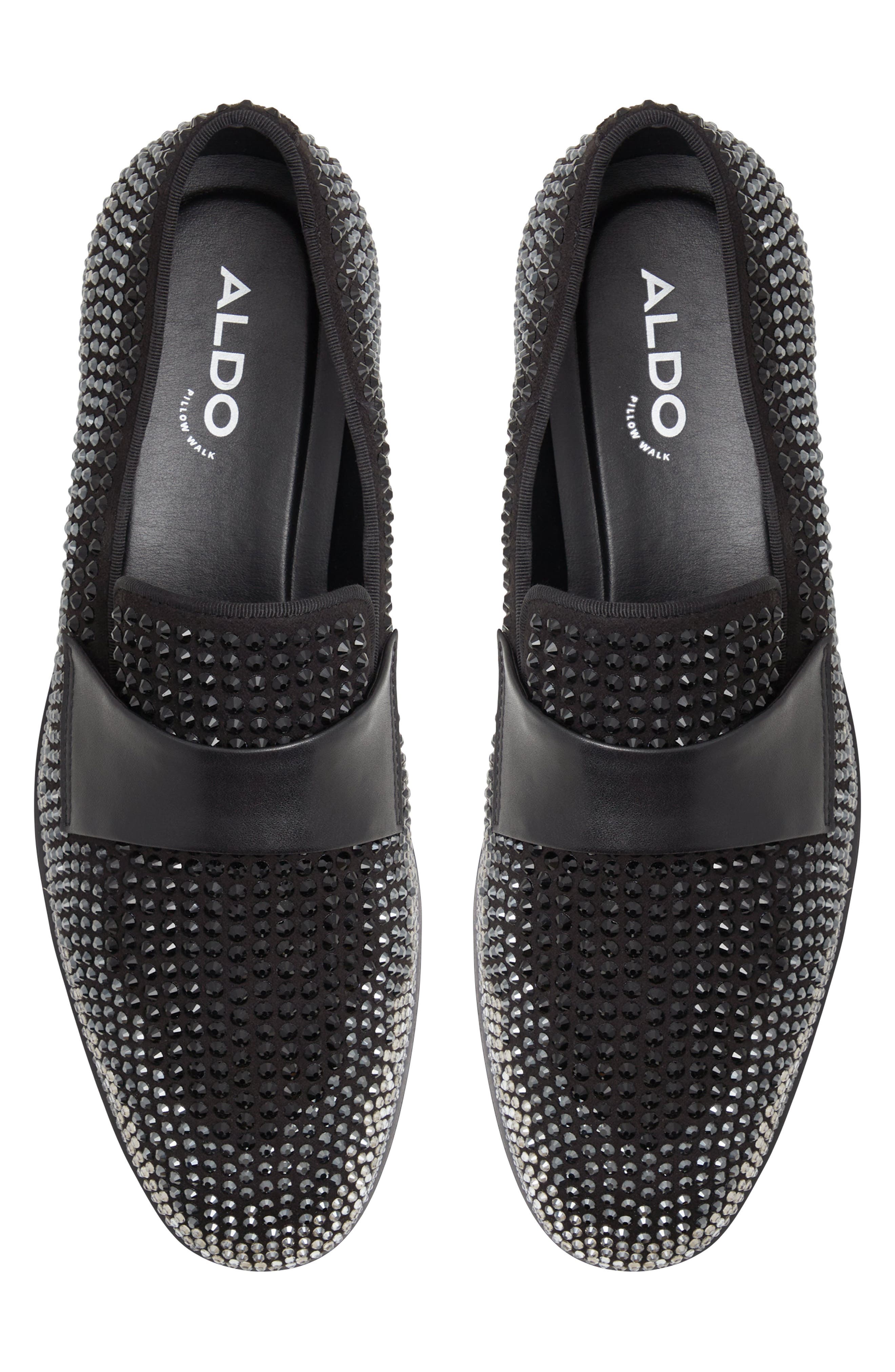 ALDO Brantley Studded Loafer, Alternate, color, Black
