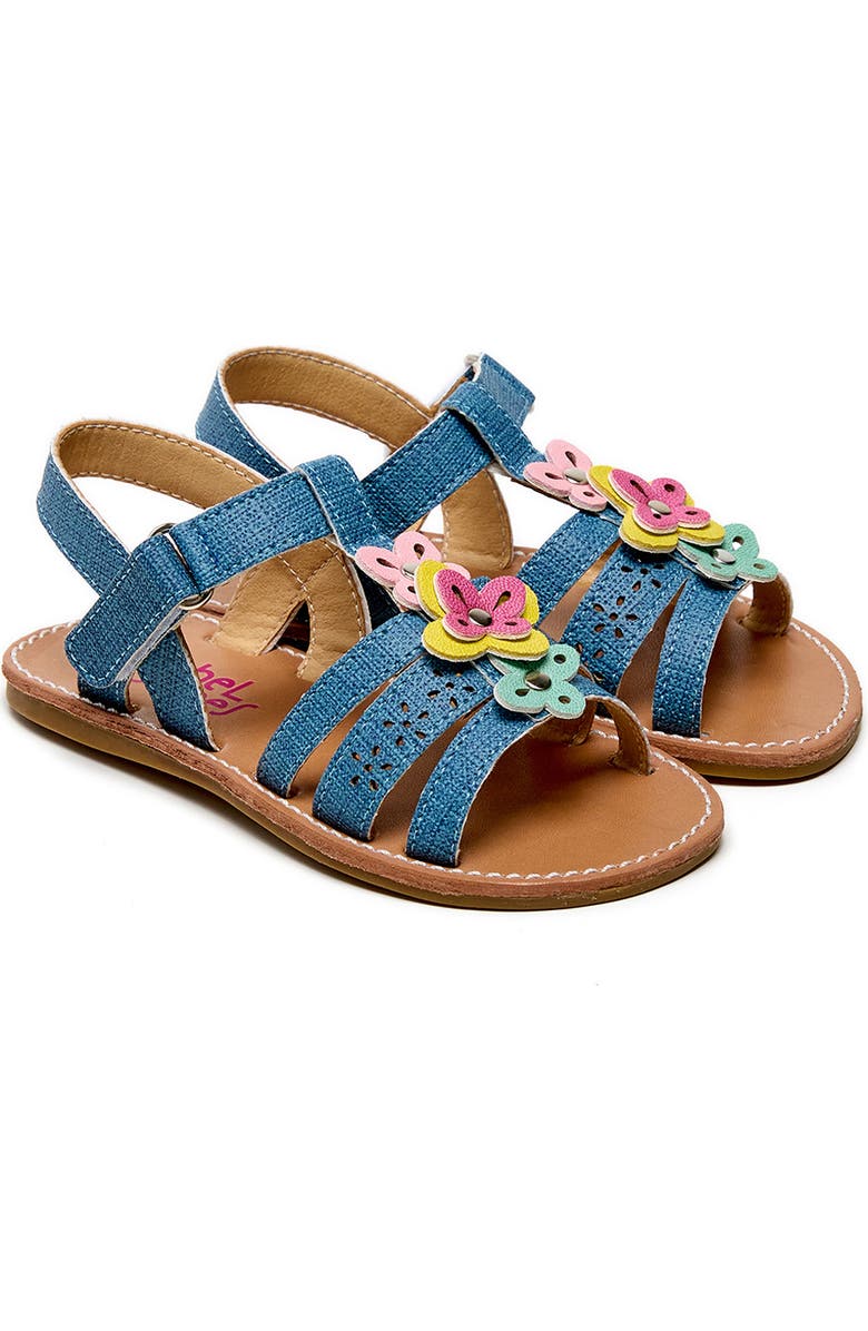 RACHEL SHOES Kids' Flower Sandal, Main, color, Denim / Multi
