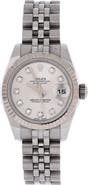 Pre-Owned Rolex Oyster Perpetual Datejust Automatic Watch Stainless Steel and White Gold with Diamond Markers 26