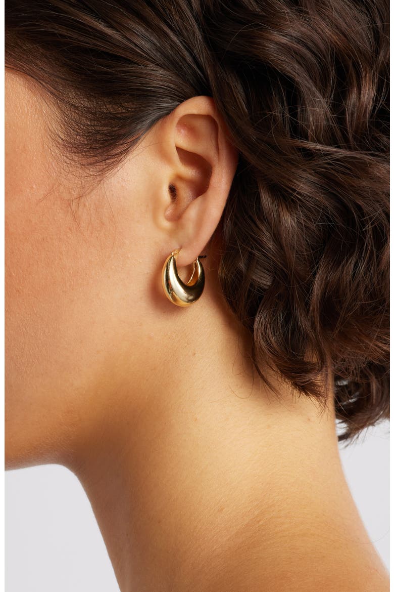 Demi Fine Dome Hoop Earrings, Alternate, color, 14K GOLD PLATED