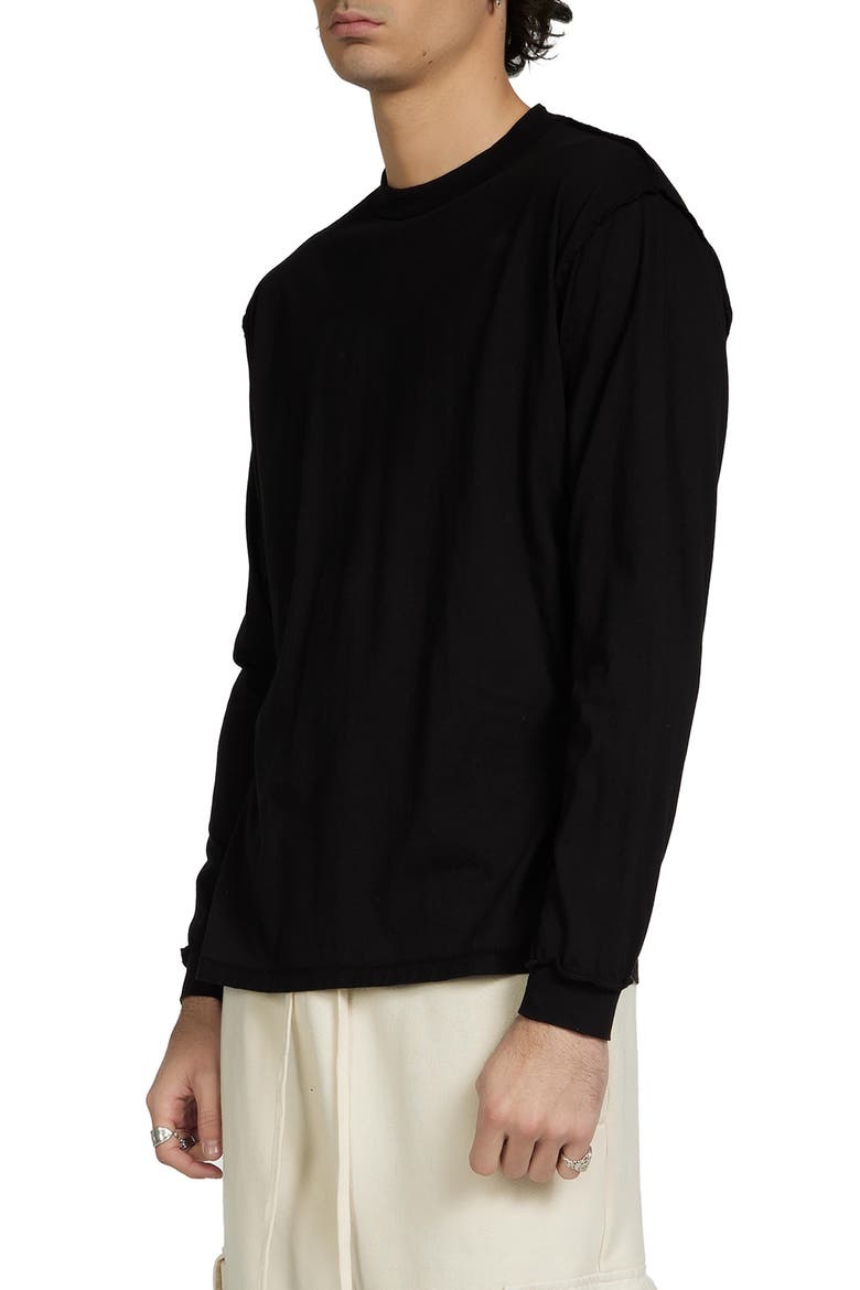 Lightweight Binded Neck Inside Out Long Sleeve, Alternate, color, Jet Black