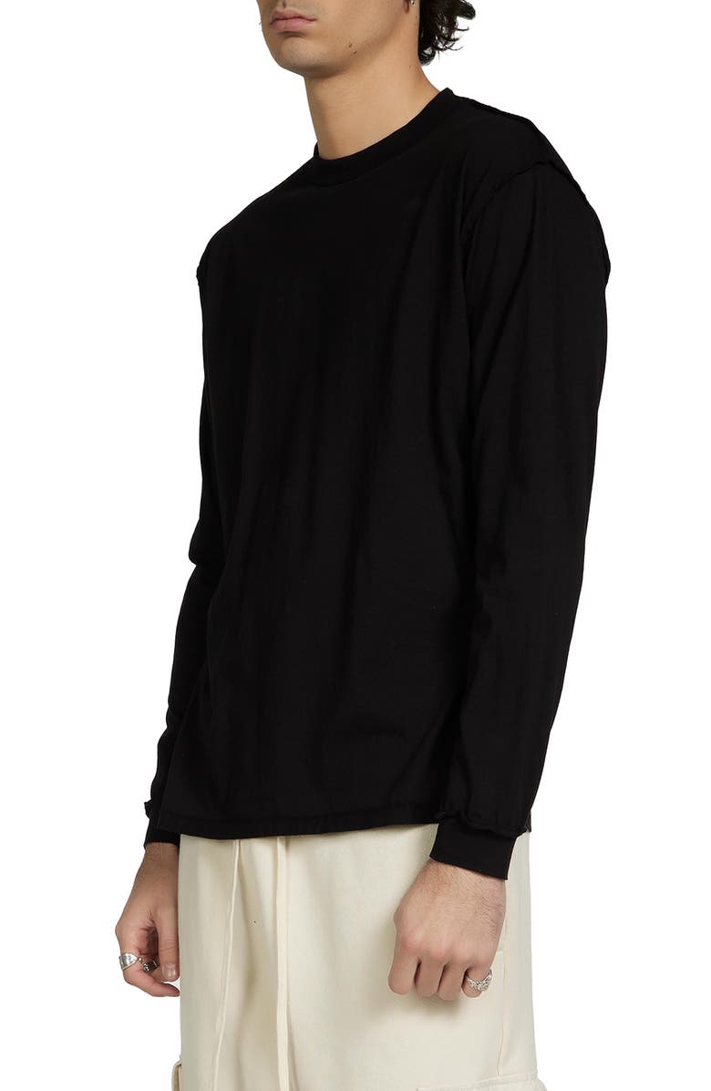 Les Tien Lightweight Binded Neck Inside Out Long Sleeve, Alternate, color, Jet Black