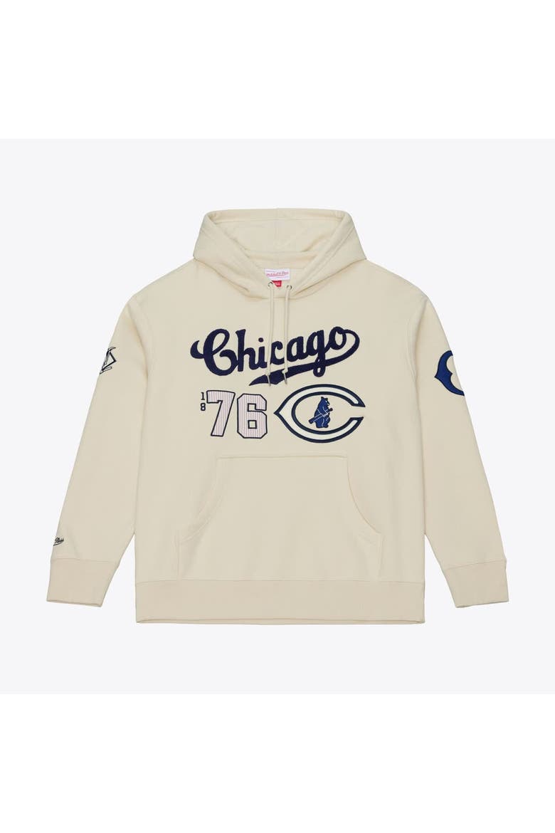 Men's Mitchell & Ness Cream Chicago Cubs Yacht Rock Fleece Hoodie, Main, color, Cream