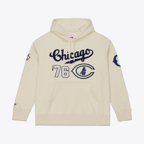 Men's Mitchell & Ness Cream Chicago Cubs Yacht Rock Fleece Hoodie