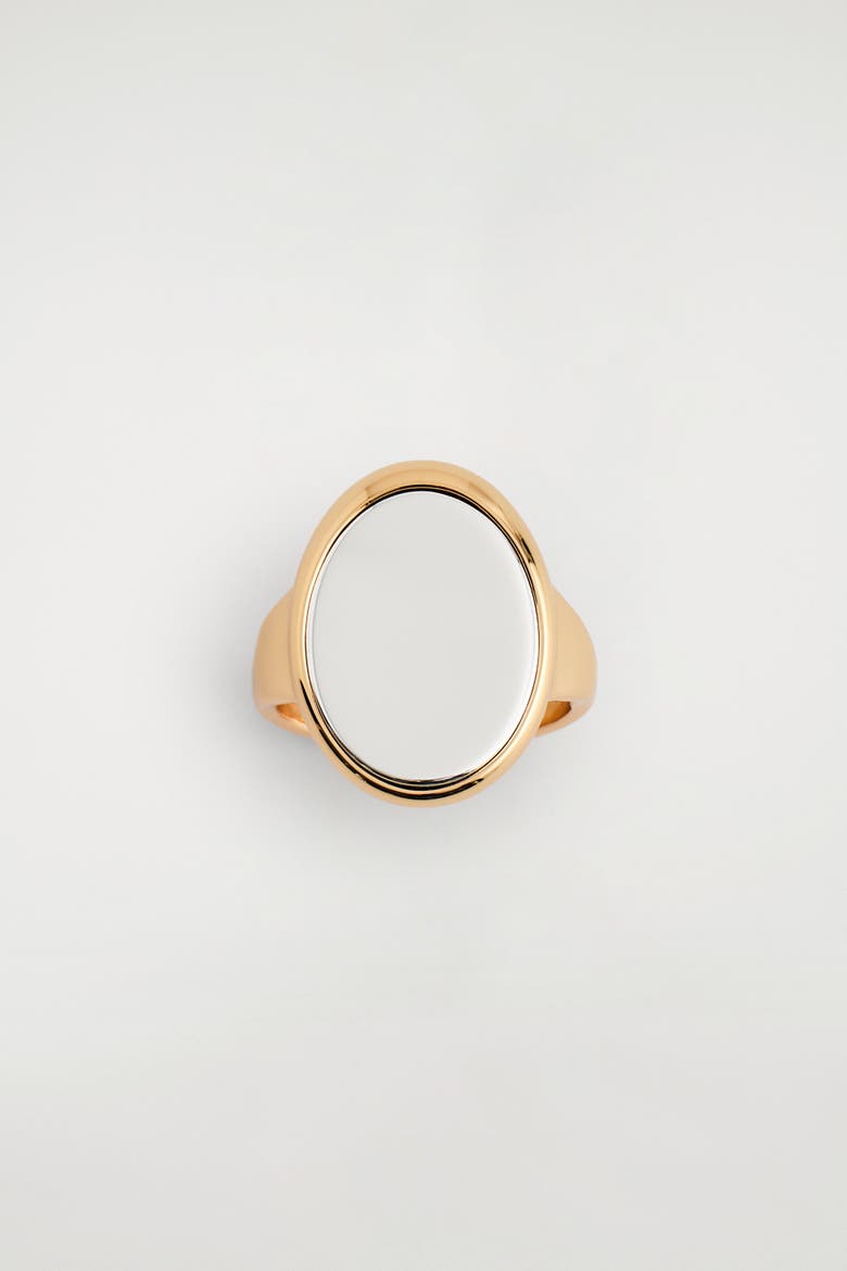 Two-tone Signet Ring, Alternate, color, GOLD / SILVER