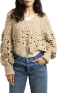 SAACHI Chunky Crochet Cardigan Sweater