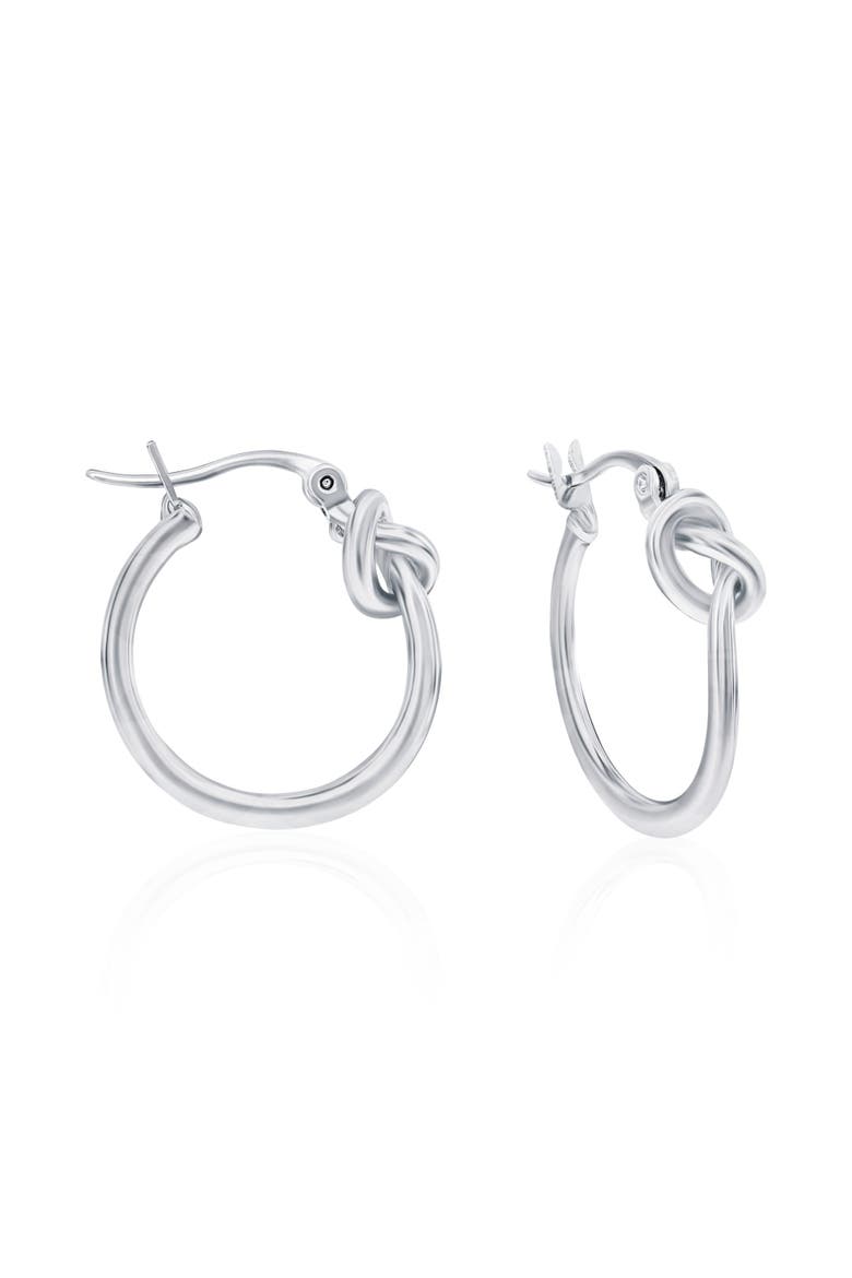 Knotted Hoop Earrings, Main, color, Silver