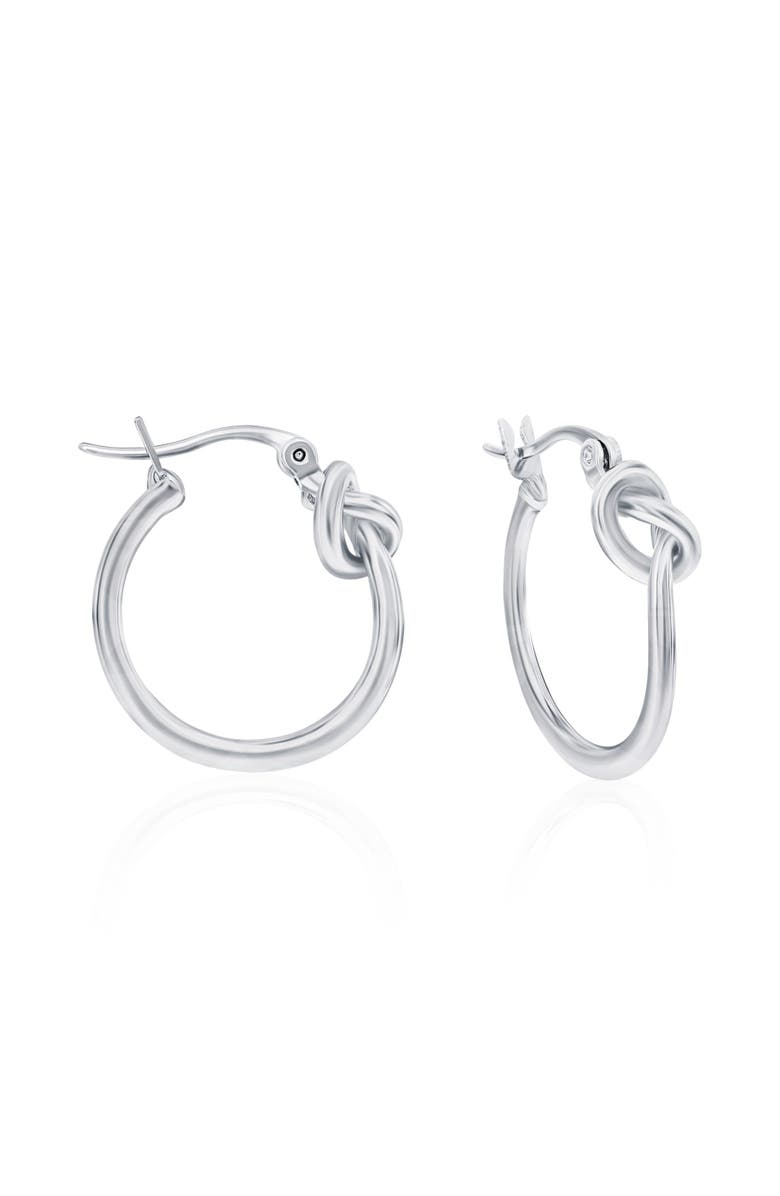 Donatello Gian Knotted Hoop Earrings, Main, color, Silver