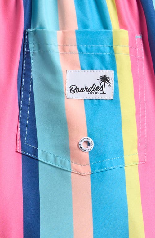 Boardies Kids' Stripe Swim Trunks In Blue Multi