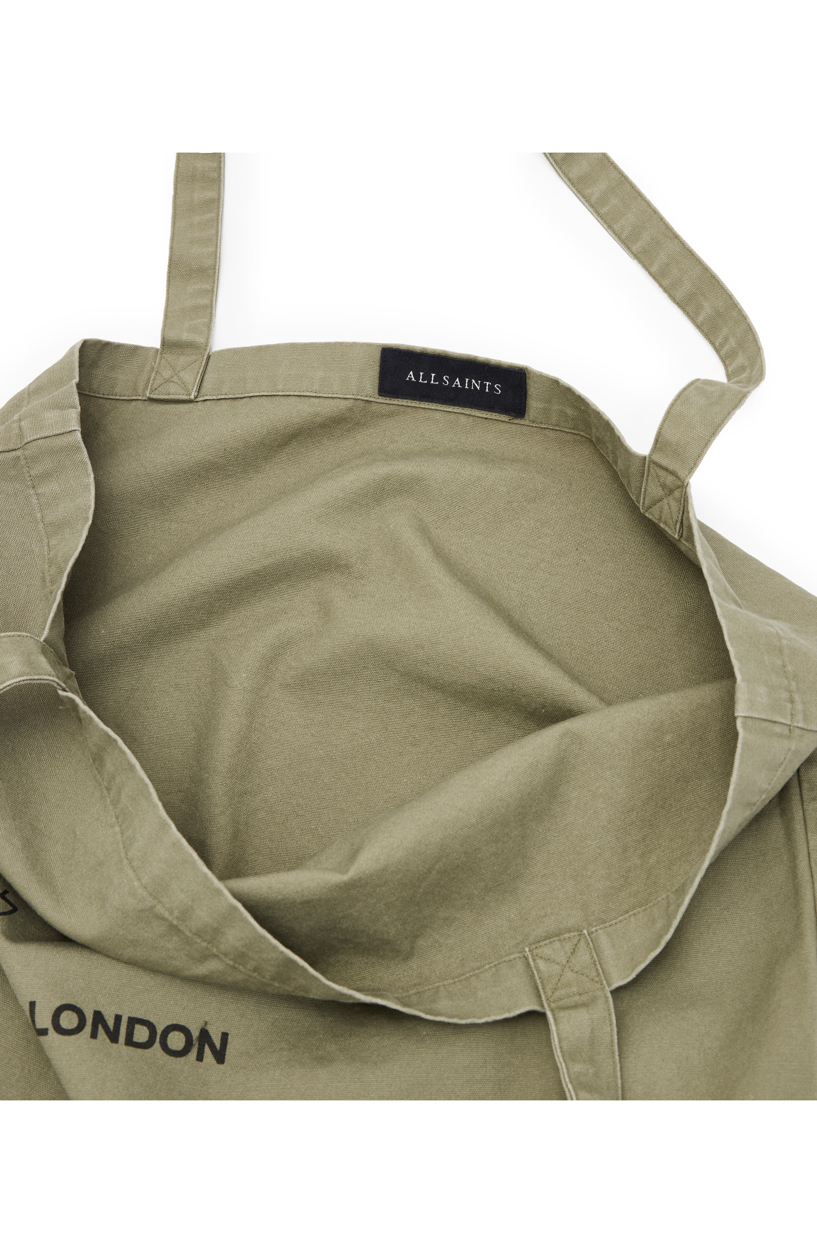 AllSaints Underground Tote, Alternate, color, Nori Green/ Black