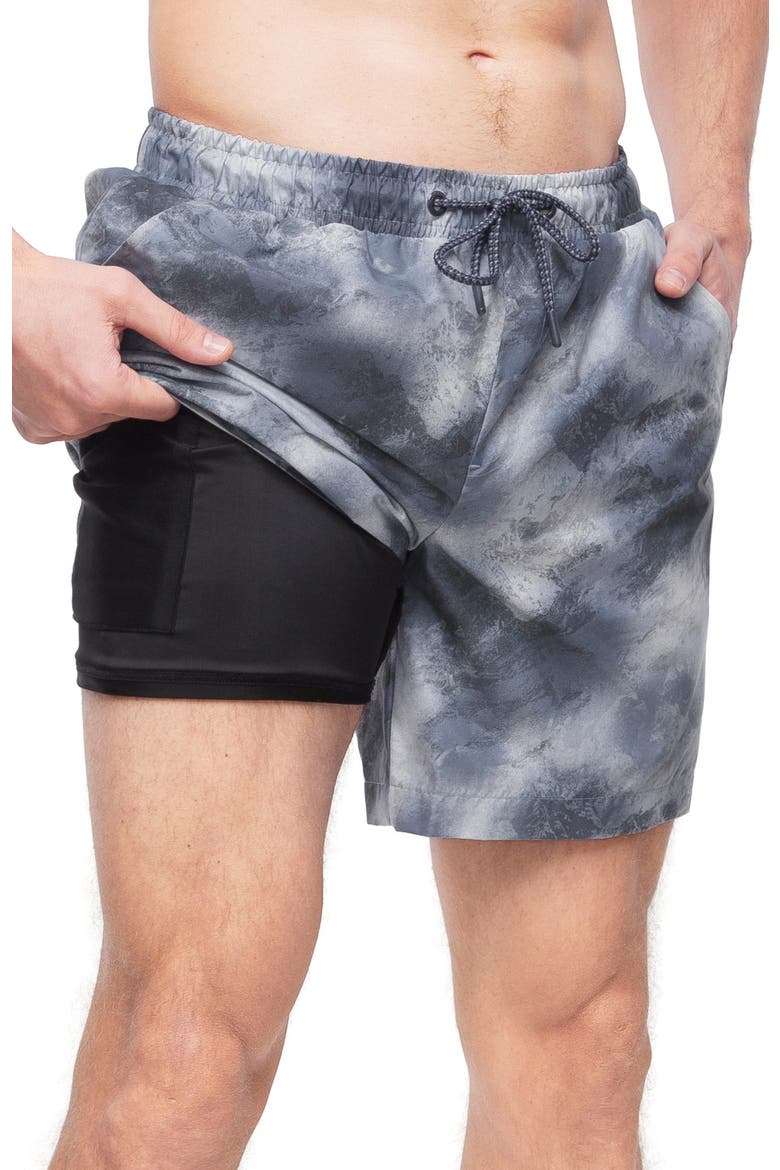 Men's 7" Compression Liner Swim Trunks UPF 50+, Main, color, Grey Wash