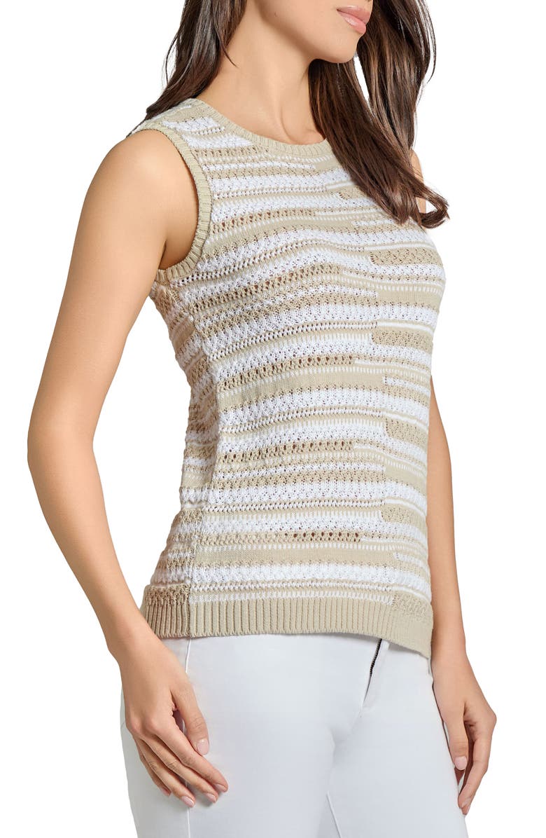 Jones New York Bicolor Texture Stitch Sleeveless Sweater, Alternate, color, 
