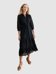 HOBBS LONDON Cianna Tiered Broderie Midi Dress