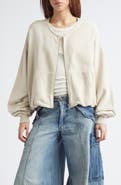 R13 Oversize Balloon Zip Crewneck Sweatshirt
