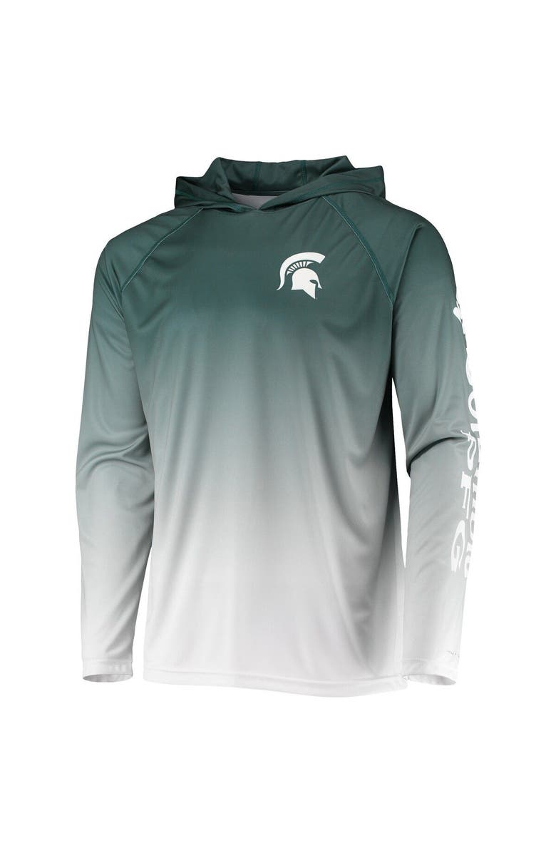 Columbia Men's Columbia PFG Green Michigan State Spartans Terminal Tackle Omni-Shade UPF 50 Long Sleeve Hooded Top, Alternate, color, 