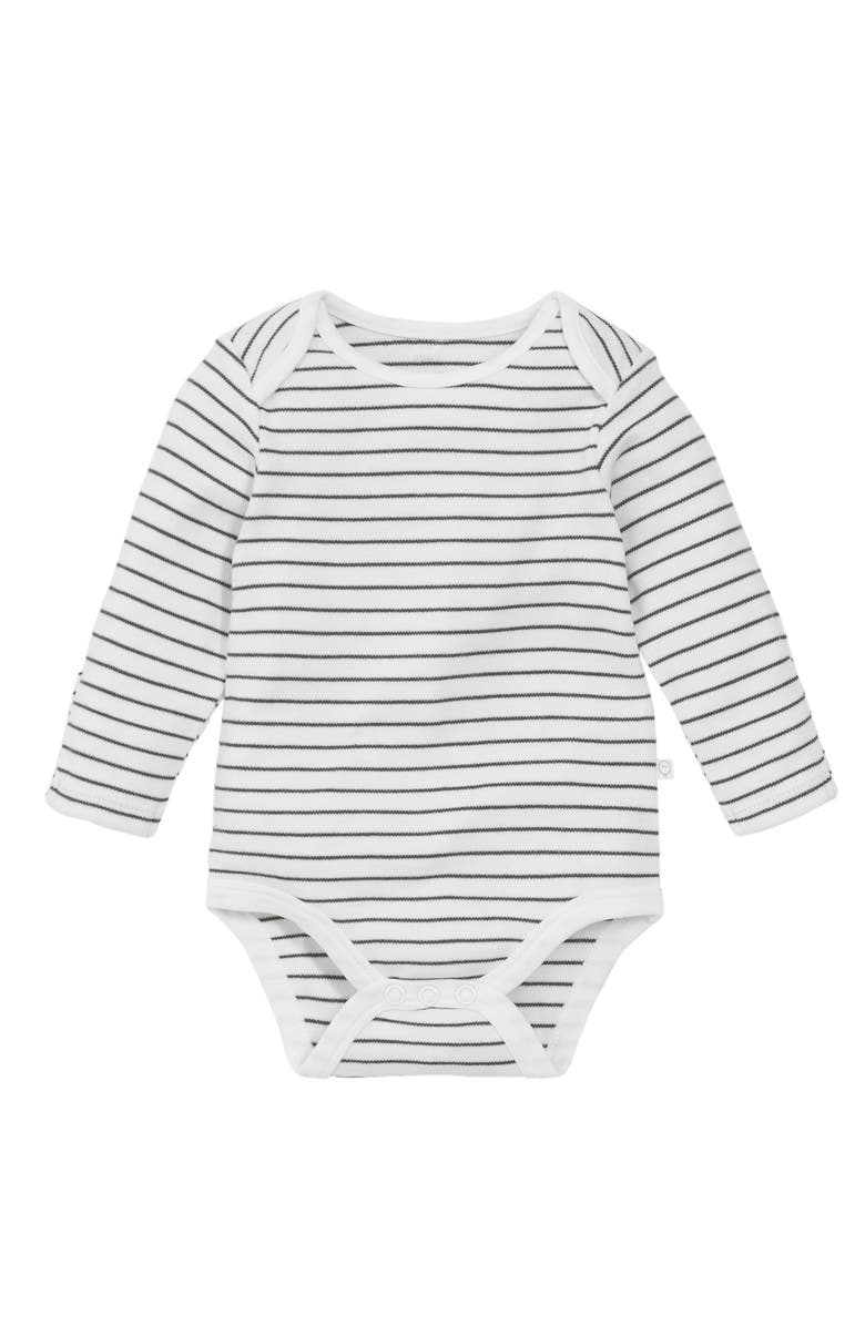 MORI Long Sleeve Bodysuit, Main, color, Grey Stripe