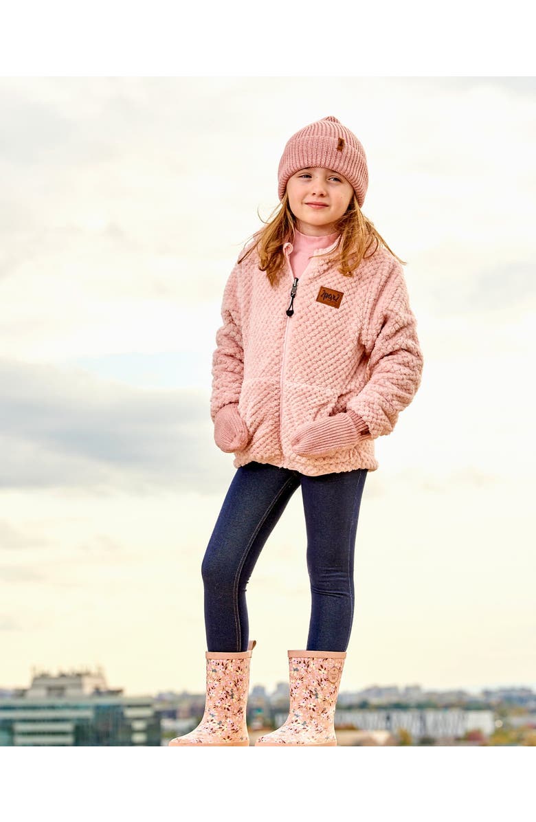 Deux par Deux Girl's Mid-Season Knit Hat Dusty Pink, Alternate, color, 