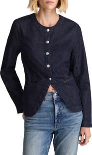 Madewell Collarless Denim Cutaway Jacket