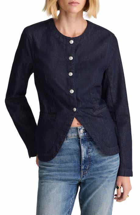 Madewell Collarless Denim Cutaway Jacket