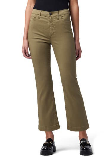 Joe's High Waist Crop Bootcut Jeans In Martini Olive