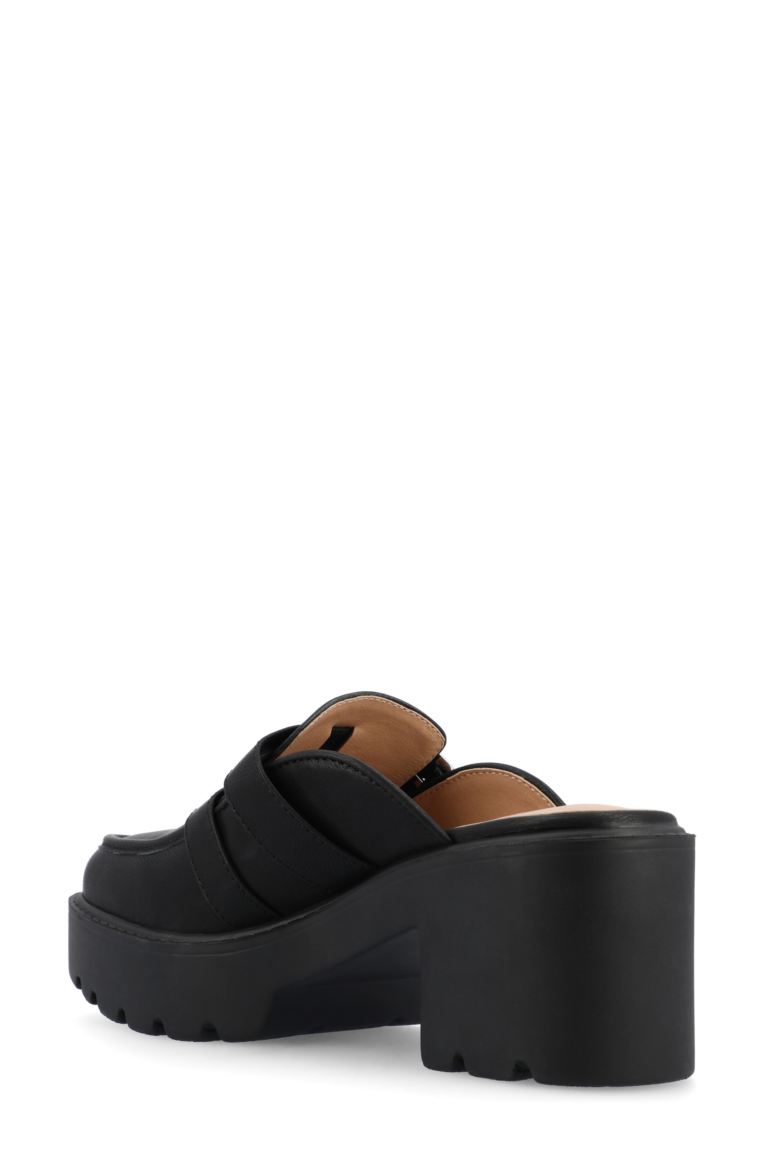 Journee Collection Brydie Platform Mule, Alternate, color, Black