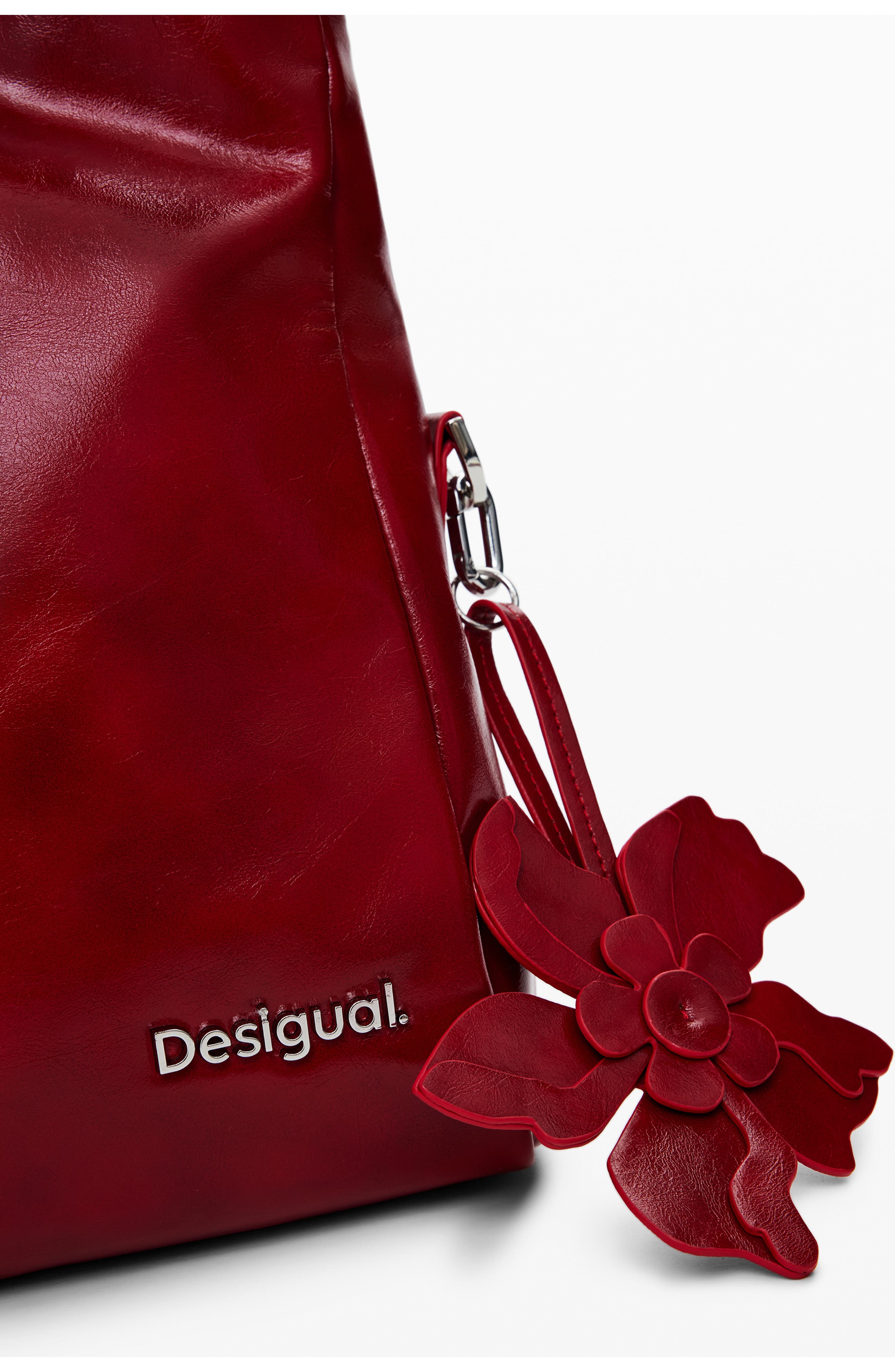 Desigual Faux Leather Shoulder Bag, Alternate, color, Red
