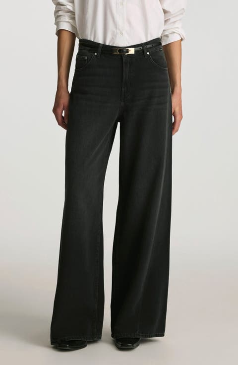 Siena High Waist Wide Leg Jeans (Dark Smoke Well Blue)