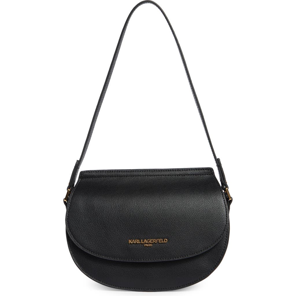 Karl Lagerfeld Paris Corrine Leather Shoulder Bag In Black