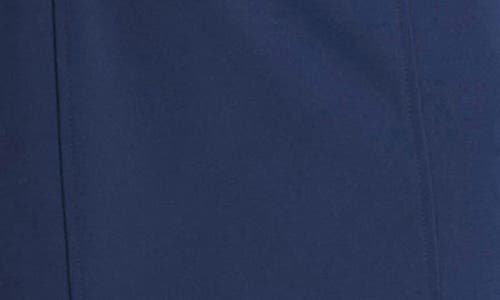 Maggy London Elbow Sleeve Grommet Waist Sheath Dress In Blue