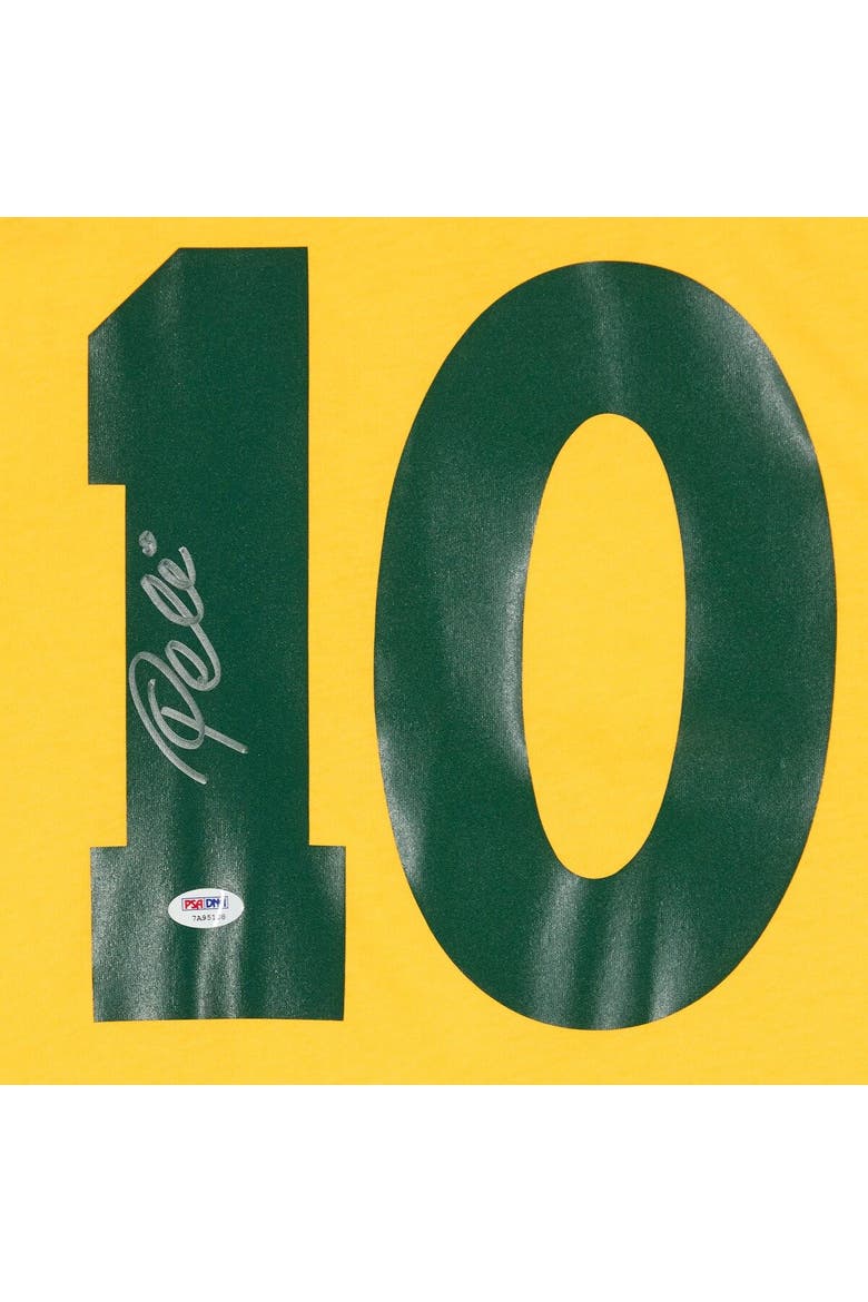 Pele Brazil National Team Autographed Yellow Jersey, Alternate, color, Yellow
