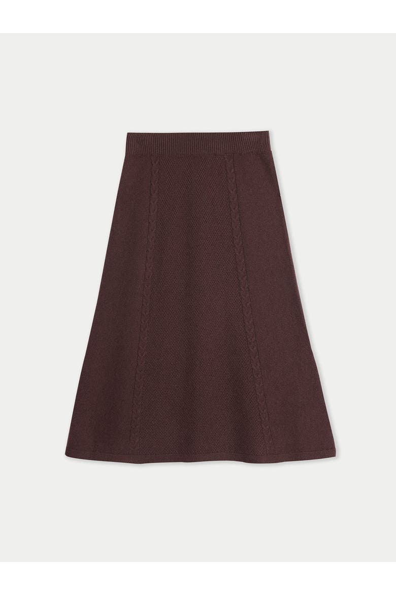 A-Line Cashmere Knitted Skirt, Main, color, cocoa