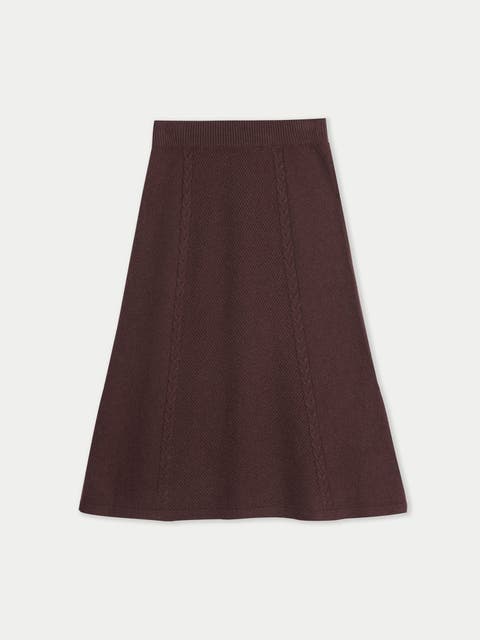 A-Line Cashmere Knitted Skirt